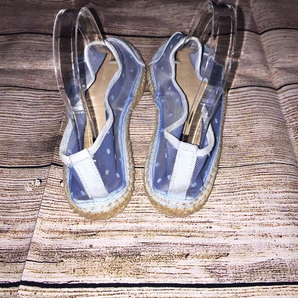Zara Swiss dot Baby Blue Espadrilles Size 38 (EU)